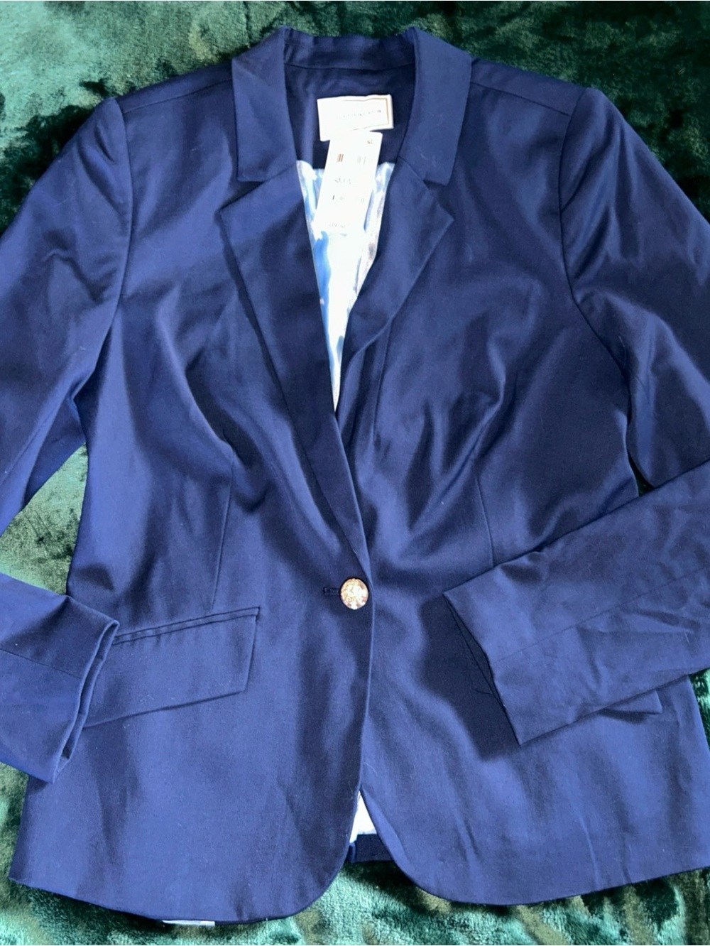Charter Club NWT Women’s Intrepid Blue Core Blazer 1 Button Sz Small